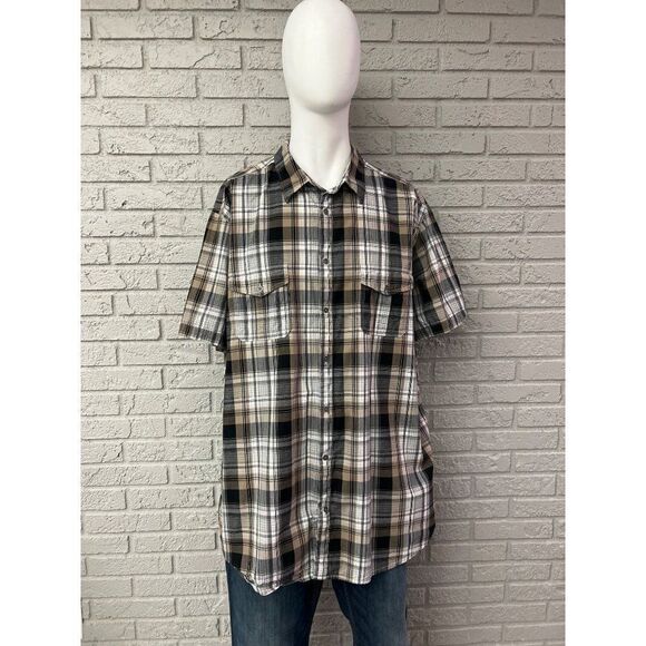 J.Ferrar Men’s Plaid Short Sleeve Shirt Size 2XLT - Picture 1 of 7